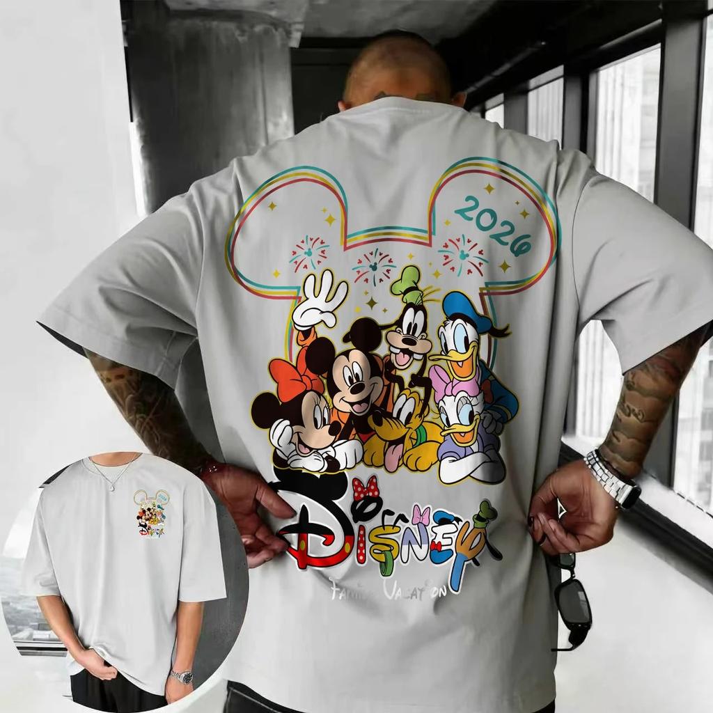 Mickey Mouse a Donald Duck Novoroční Grafický Potisk Trička Dámské Pánské Harajuku Streetwear Styl Letní Tričko Bavlna Oversized Top