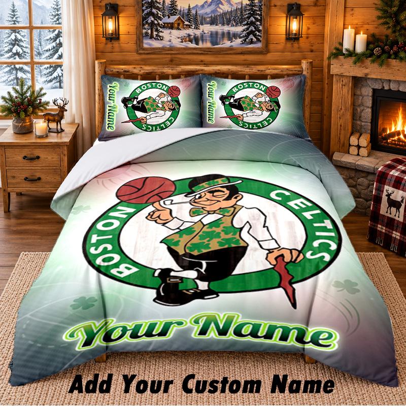 Celtic FC Pattern Bedding 3Pcs Set Custom Name, Bed Sheet And Pillowcases For Home Bedroom
