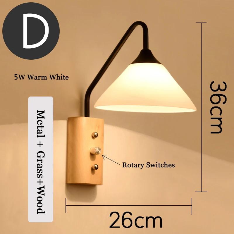 Nordic retro LED wall lamp American classic fabric lamp Bedroom lighting Living room sofa Corridor staircase Interior decoration