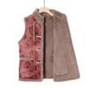 Home velvet padded vest jacket women's warm outer wear floral cotton vest autumn and winter wear