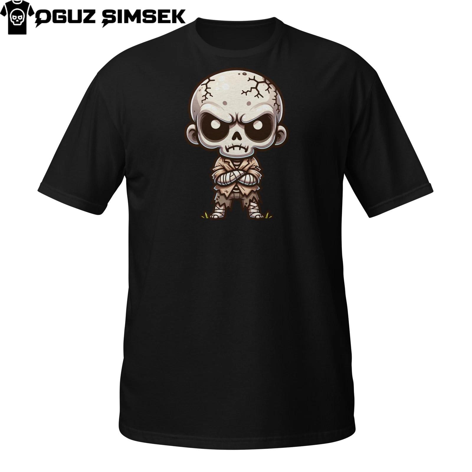 Mini Skeleton Warrior T-Shirt Mens Womens Tees Top | Angry Undead Cartoon | Gothic Chibi Skull Tee S