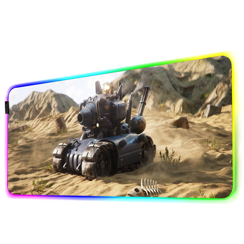 Metal Slug Mouse Pad RGB Gaming Mousepad Big LED Pad PC Desk Mat Luminous Mouse Pad Large Keyboard Mats Table Rug With Backlit