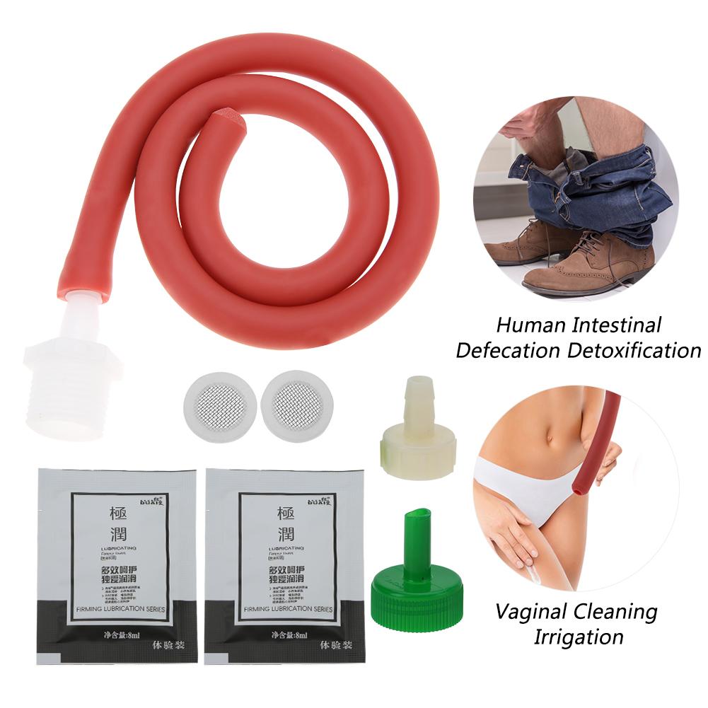 Household Soft Silicone Anal Cleaner Enema Tubing Vaginal Cleaning Kit