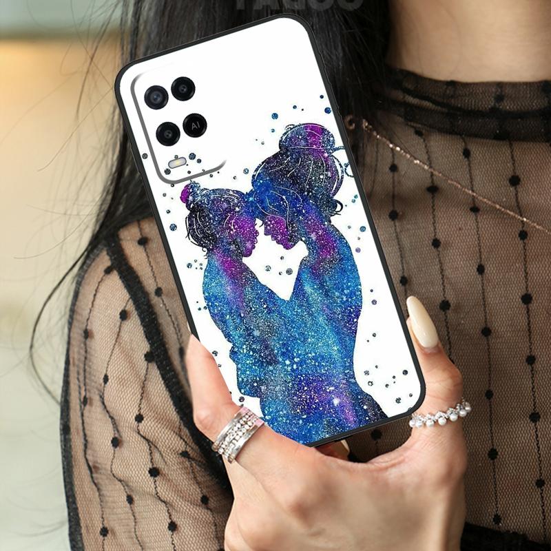 Beautiful Mother Daughter Son Case For Oppo A74 A94 A54 A80 A60 A40 A18 A38 A58 A78 A98 A96 A76 A16 A15 A17 A57 A77 A5 Pro