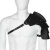 Medieval Shoulder Pauldron Adjustable Black Buckle Steampunk PU Leather Shoulder Armors Cover Cape Live Show DJ Club Men Costume