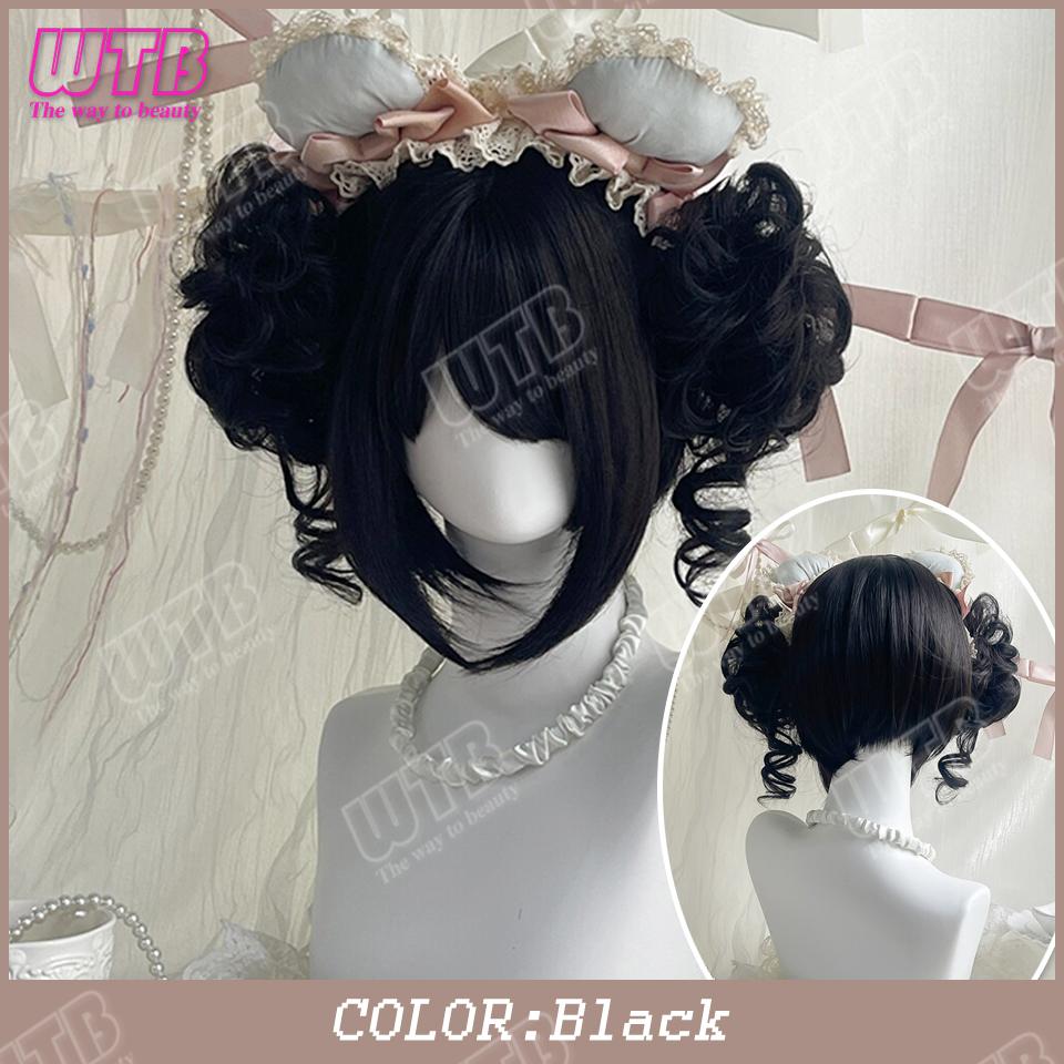 Double Ponytail Synthetic Wig For Women Lolita Clip-on Style Double Ponytail Wig Suitable For Role Playing Christmas Halloween