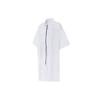 Solid Color Half Zip Sports Loose Polo Short Sleeve Dress Women Dresses White 59901702