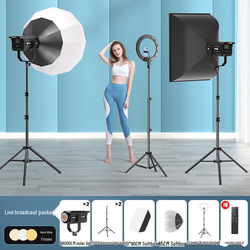 300W LED Studio Photography Light with Deep Parabolic Softbox