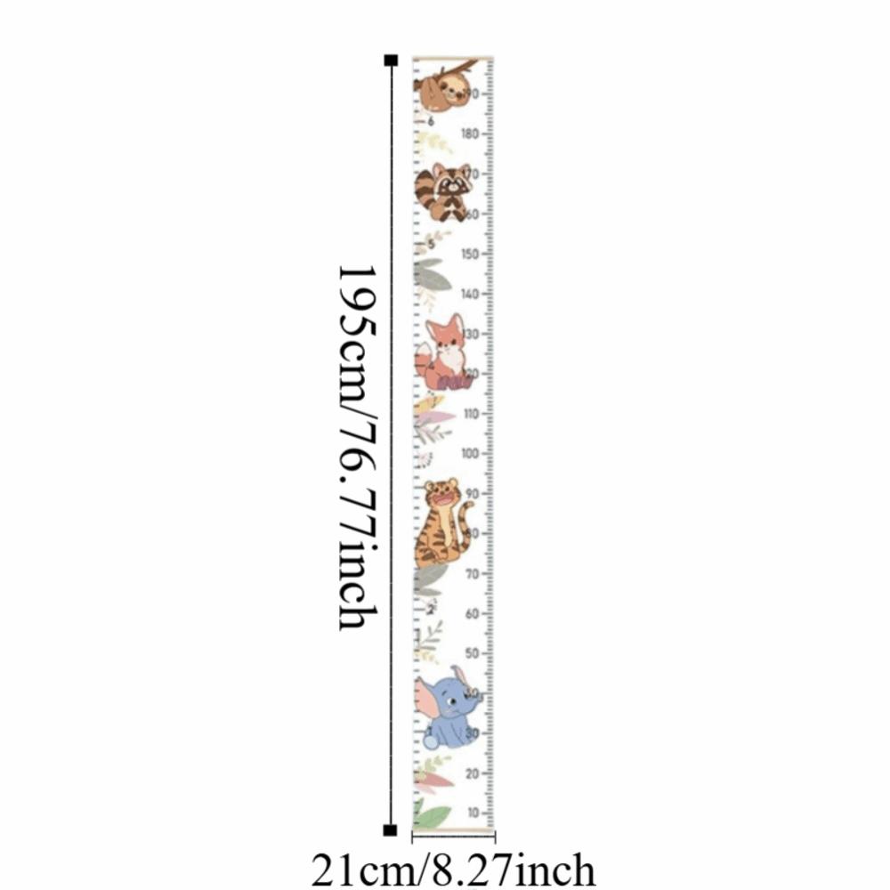 2M Height Child Growth Chart Wall Hanging Catoon Pattern Height Chart Growth Ruler Removable Height Measure Ruler