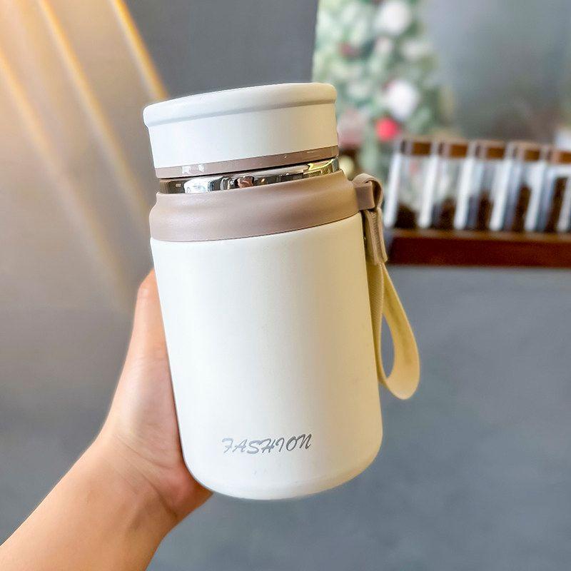 

Capacity Thermos Cup 316 Stainless Steel Water Cup for Women, New 2023 Model with Tea Infuser, Portable Tea Brewing Cup for Men, Temperature Display White 700ml
