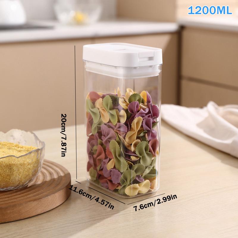 Plastic Sealed Jar Transparent Leakproof Moisture-Proof Kitchen Organizer Storage Box For Pasta Grain Snack Food Seasonings