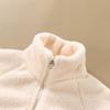 Children Plush Coat Autumn Winter Baby Boys Girls Color Blocked Zipper Long Sleeve Top Kids Casual Warm Jacket Outerwear