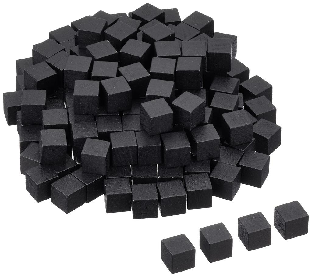 Black 10mm wooden cubes 150 (approx. pieces)