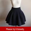2025 Autumn/Winter Korean High-Waisted Slimming Pleated Black Short Skirt for Women
