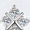 1 Pair Stud Earrings Four-Leaf Clover Design Micro-Setting High Clarity Cubic Zirconia Sparkling Earrings