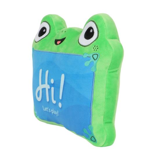 Green Frog Tablet Plush Toy, Soft Stuffed Animal, Cuddly Frog Plushie for Kids, Cute Character Collectible Gift for Boys Girls