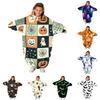 Kids Halloween Printed Flannel Romper Pajama Set for Fun Holiday Sleepwear