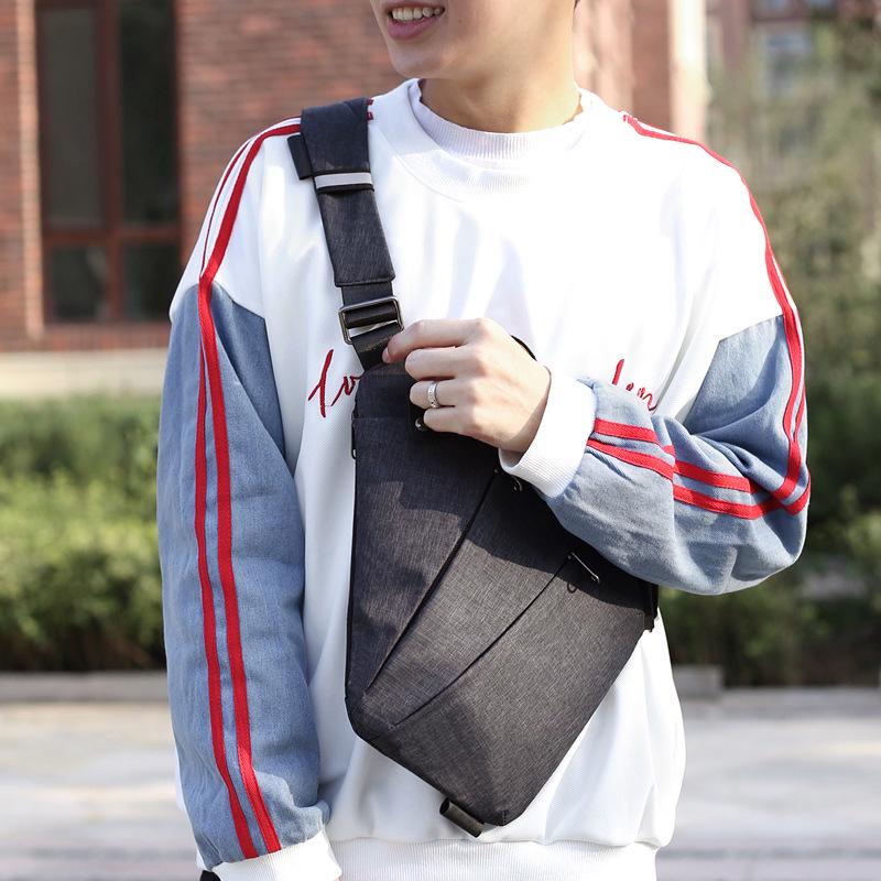 Right Shoulder Gun Bag, Nylon Breast Bag, Men'S Lightweight, Simple And Large-Capacity Messenger Bag, Casual Close-Fitting Shoulder Bag.