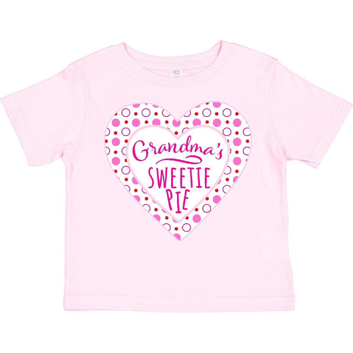 Inktastic Grandma s Sweetie Pie With Pink Hearts Toddler T-Shirt Valentines Kids 130