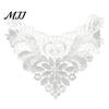 White Lace Collar for Sewing Floral Insert, Embroidery V-neck Neckline Applique, Elegant Fashion Enhancement Hollow Petal Design, Polyester Decorative