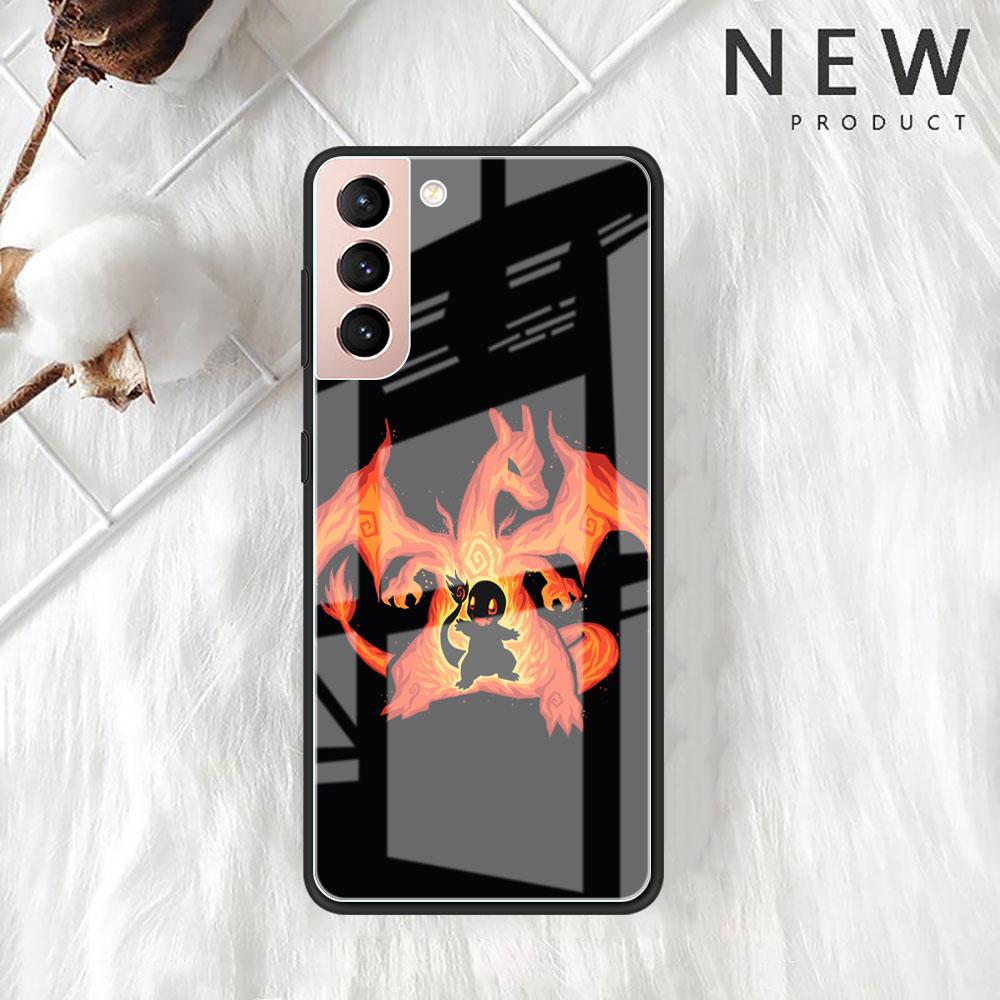 

Чехол из закаленного стекла для Samsung Galaxy S22 Ultra S21 Plus S20 FE S10 S9 S8 S10e Note 20 10 Lite 9, чехол для телефона Pokemon Pikachu Samsung Note 9