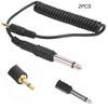 2Pcs Universal Type Digital Camera 3.5mm‑6.35mm Synchronization Connecting Line Cable Set