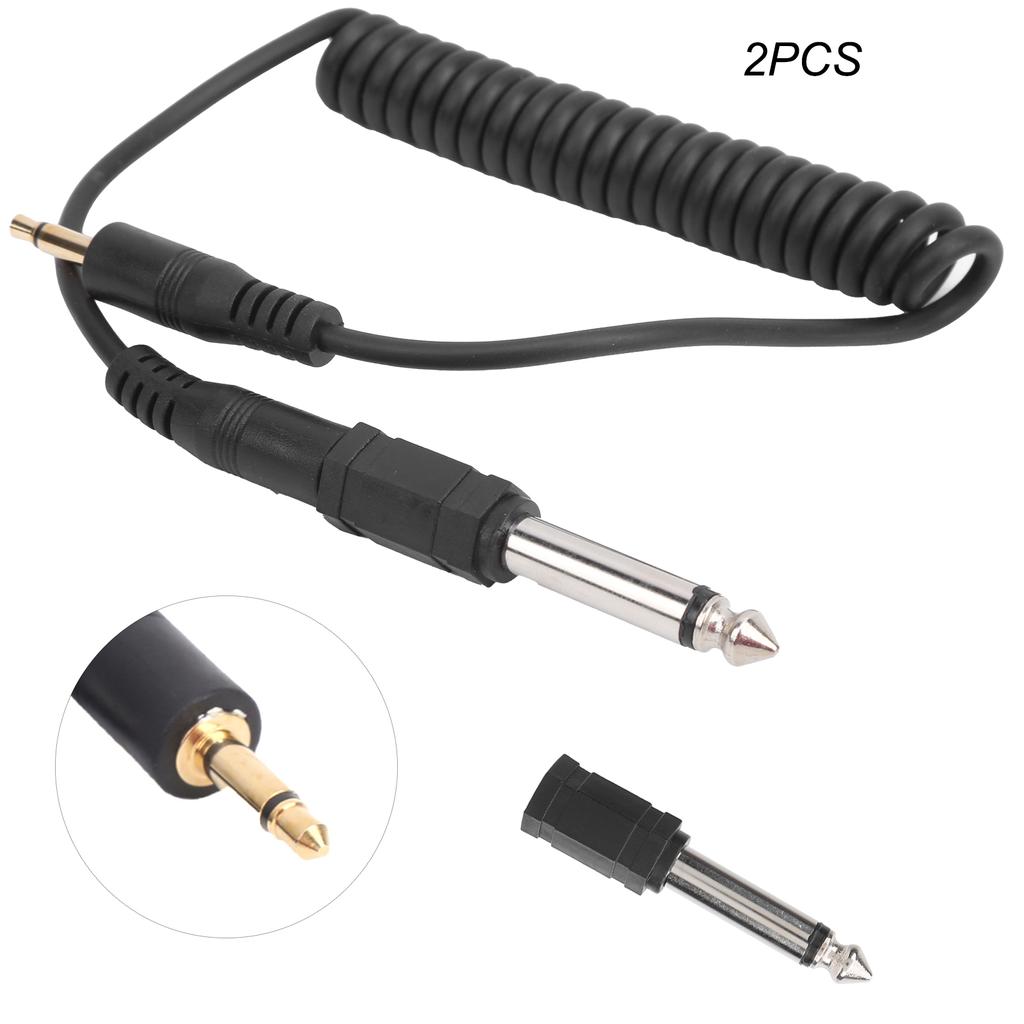 2Pcs Universal Type Digital Camera 3.5mm‑6.35mm Synchronization Connecting Line Cable Set