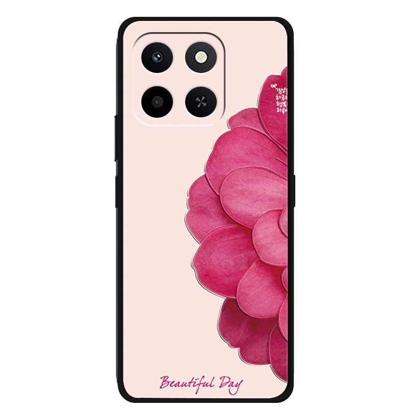 3D Lovely Phone Case For Honor X6C X 6C X6 C 6 C Soft Silicone TPU Protector For Huawei HonorX6C Relief Florals Shell Funda Capa