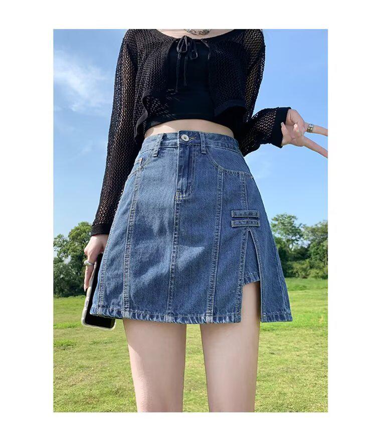 

Женская джинсовая мини-юбка А-силуэта с высокой посадкой - Коллекция Весна 2025 2XL: Height 155-165cm (60-65kg)