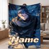 Suguru (1) Custom Name Flannel Blanket Soft Cozy Blanket for Sofa Bed Couch Travel Home Decor Gift