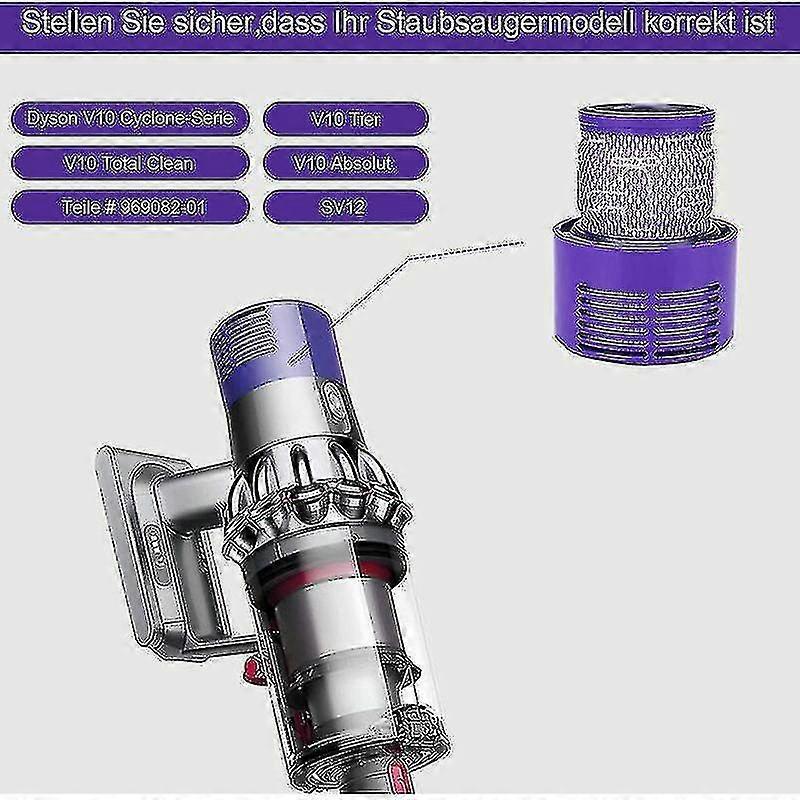 3 Pack Replacement Filter For Dyson V10 Cyclone, V10 Absolute, V10 Animal, V10 Total Clean, Sv12