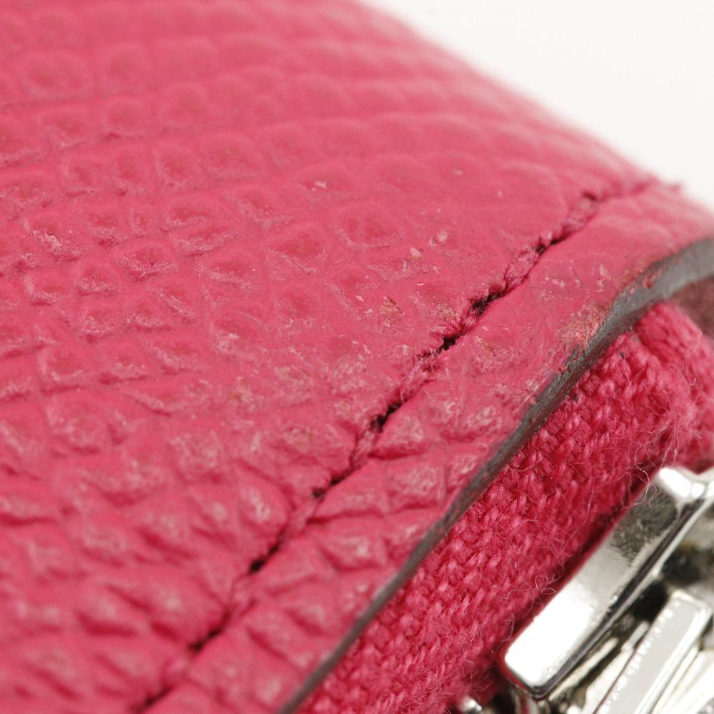 Hermes Azap Long Silk Inn Purse Rose Mexico Pink Epsom Women Used