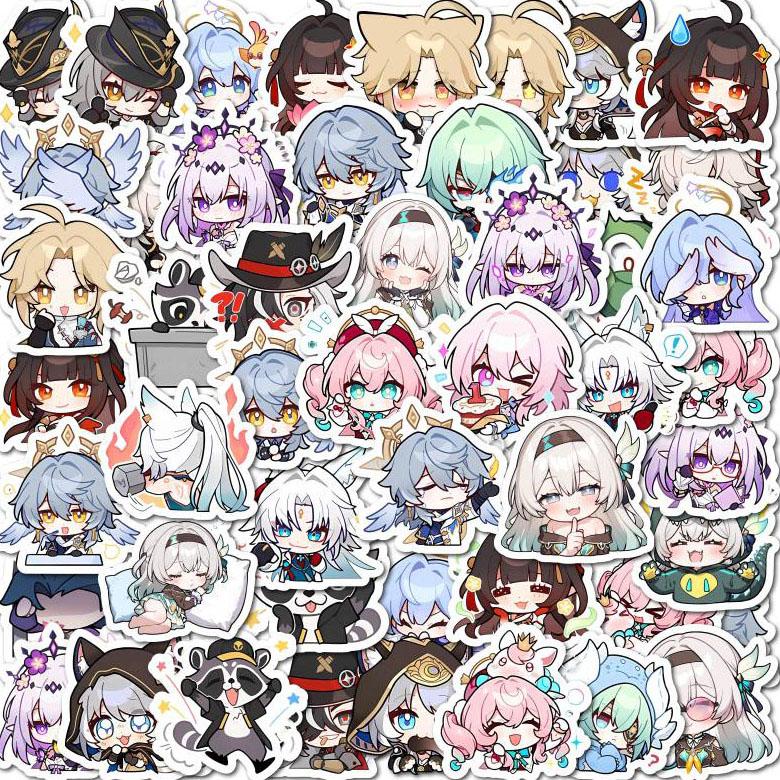 50Pcs Honkai Impact 3rd Game Star Trail Waterproof Stickers, Honkai Impact Starry Sky Cute Decals, Phone Cases, Laptop Cases, DIY Laptop Collectibles