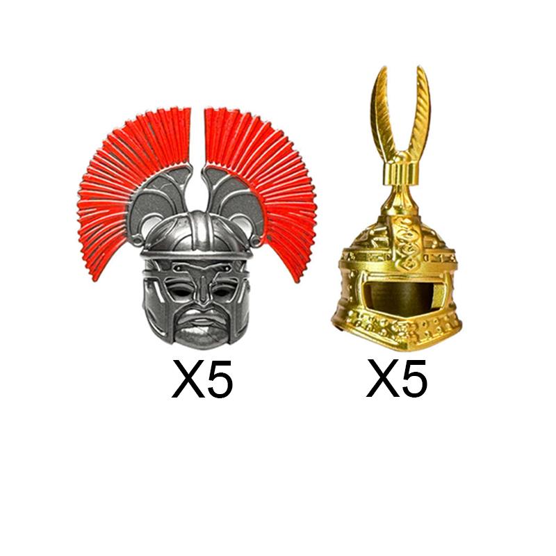 MOC Medieval Castle Knight Figures Waffen Accessories Flame Helmet Shoulder Armor Sword Toy
