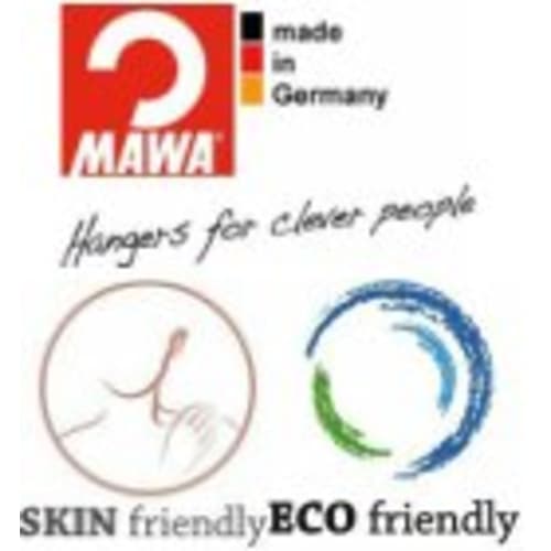 MAWA No-Slip Hangers, Made in Germany, for Pants, Long Skirts, and Stoles, Single, Silver, MAWA KH35U Silver (Pack of 20)