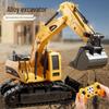 Remote Control Alloy Bulldozer Excavator Toy with Spray Function for Kids