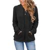 Women's Fashion Long Sleeve Solid Color  Casual Ribbed Button Hoodie Top