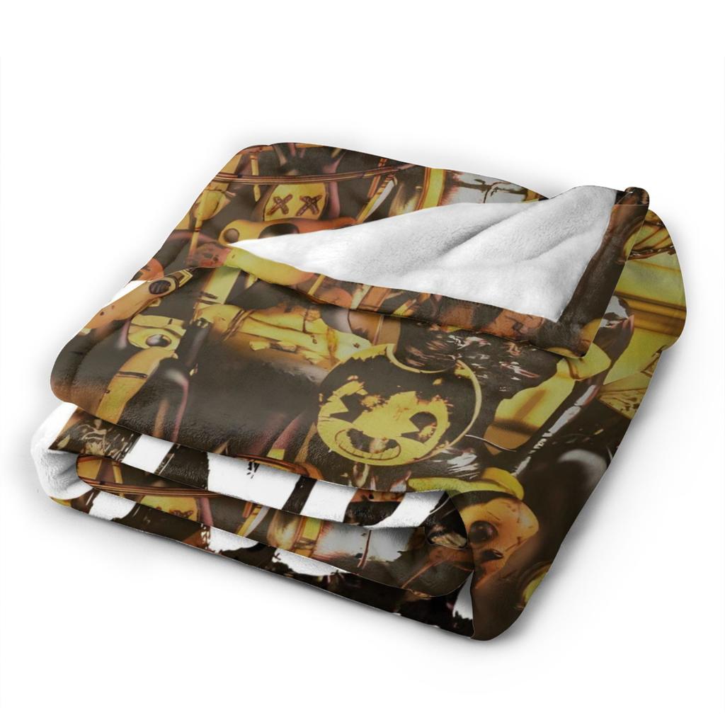 Bendys Horror Game Inked Machines Fashion Blanket Puzzle Fuzzy Funny Warm Throw Fashion Blanket for Home Spring Autumn Couch