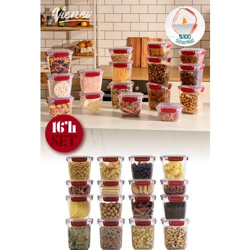 

16LI Master Seal Deep прямоугольный контейнер для хранения, набор 4X(2100,1000) 8X(1575) красный