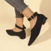 Fashion Women's Low Heel Shoes Spring New Pointed Head Shallow Mouth Suede Anti-slip Wear-resistant Low-top Shoes