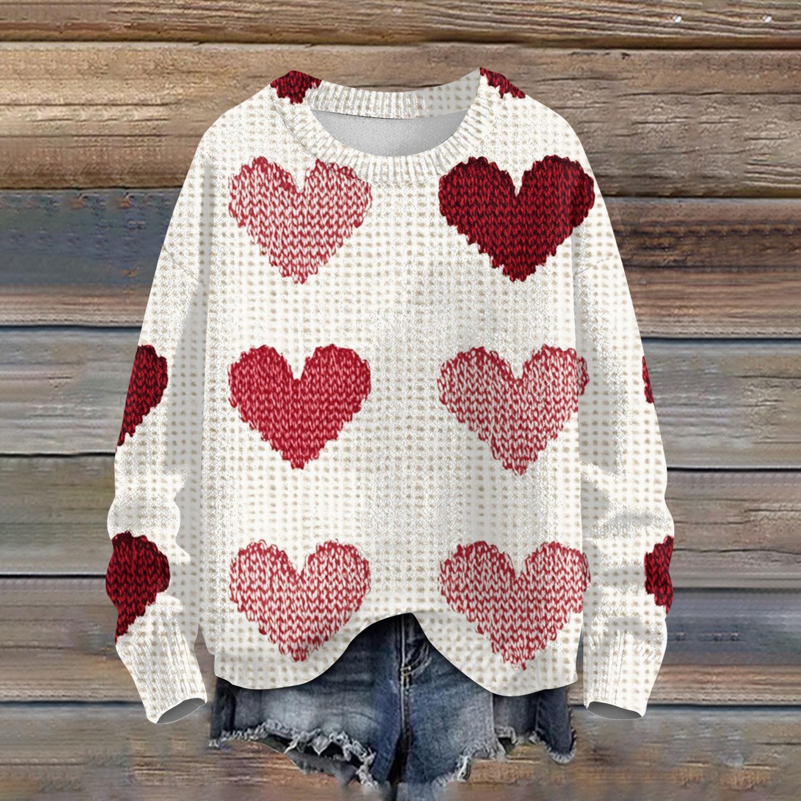 

Свитшоты для женщин Вязаный свитер Милая рубашка Осенний круглый вырез Пуловер Топы XXL