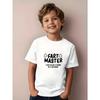 European sizes Master of Fart Print Short-Sleeve T-Shirt for Boys, Casual Round-Neck Pullover Top, Summer Clothing for Kids