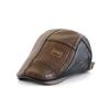 Unisex PU Leather Ivy Cap Adjustable Newsboy Beret Classic Golf Flat Cap Gatsby Driving Fishing Hat for Men And Women