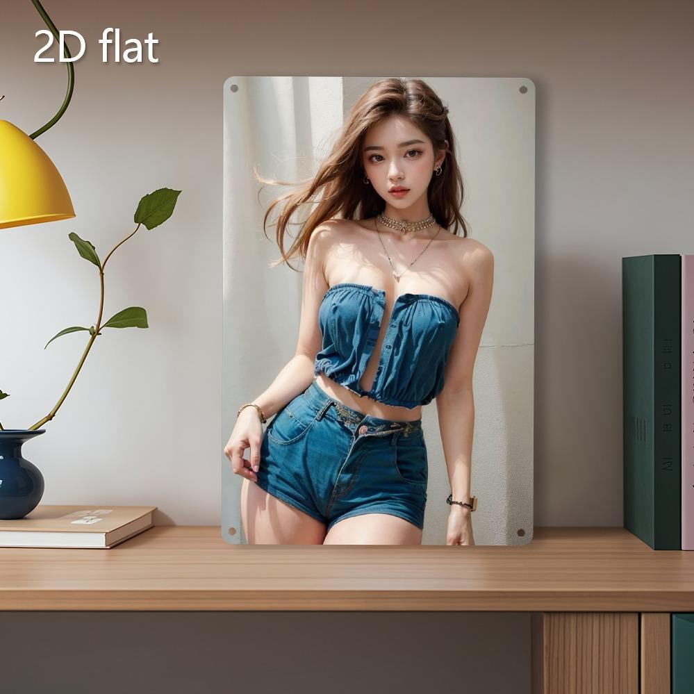 1PC 20x30cm Pre-drilled Metal Tin Sign, 2D Art Print for Wall Decor, Gift for Home Garden Office.