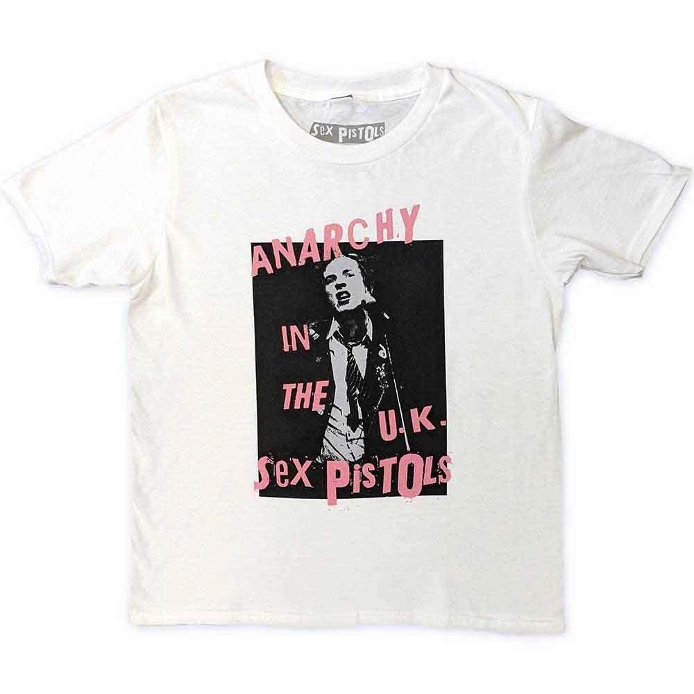 The Sex Pistols Kids T Shirt Anarchy In The UK Band Logo new Official White XL