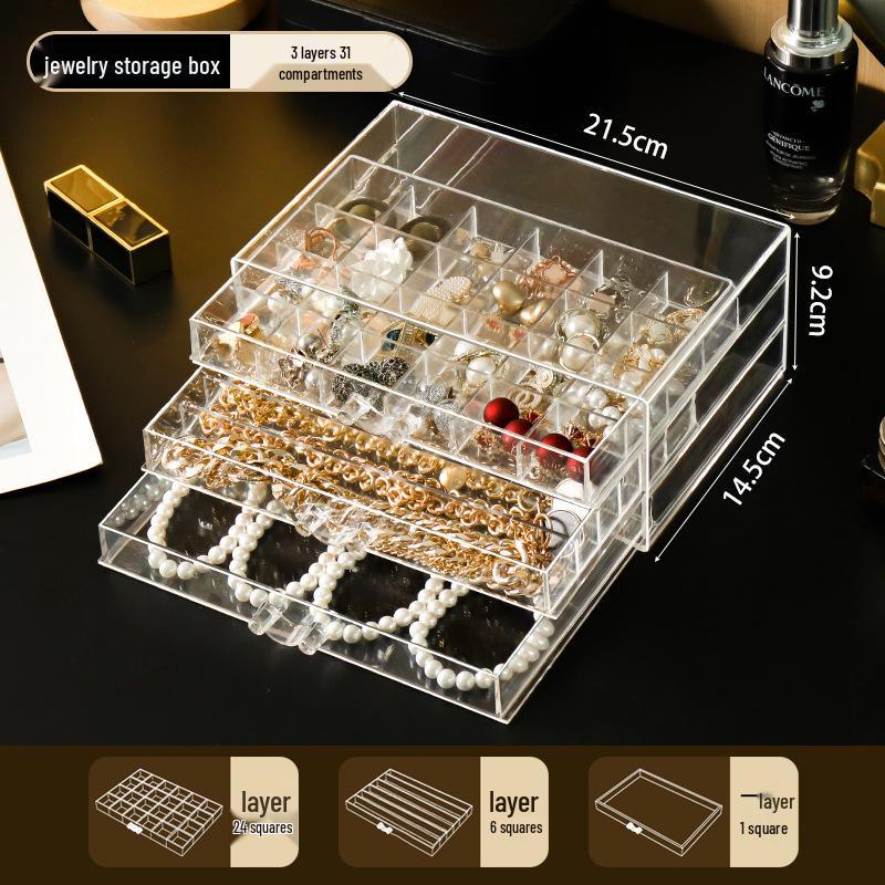 

2024 Transparent Jewelry Storage: Earring, Bracelet, and Pearl Necklace Display Box