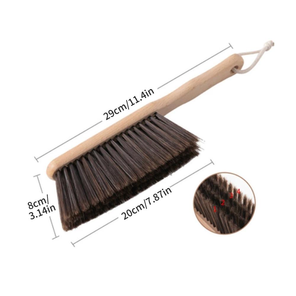 1PC Long-Handled Bed Brush, Wooden Handle, Solid Wood Bed Sweeping Brush, Carpet Brush, Soft Bristle Brush