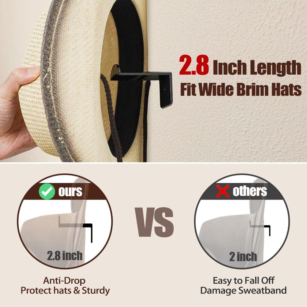 3Pcs Plastic Hat Rack Wall Mounted Hat Storage Holder Hat Storage Organizer Hanger  for Household