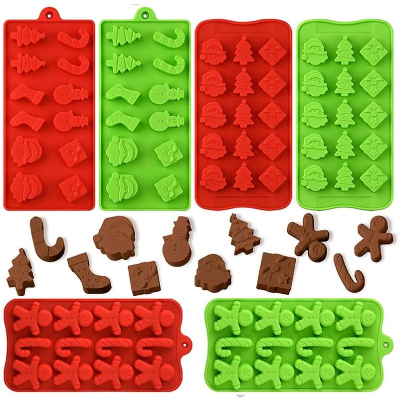 Christmas Themed Chocolate Moulds Mousse Molds Silicone Material Baking Gadgets