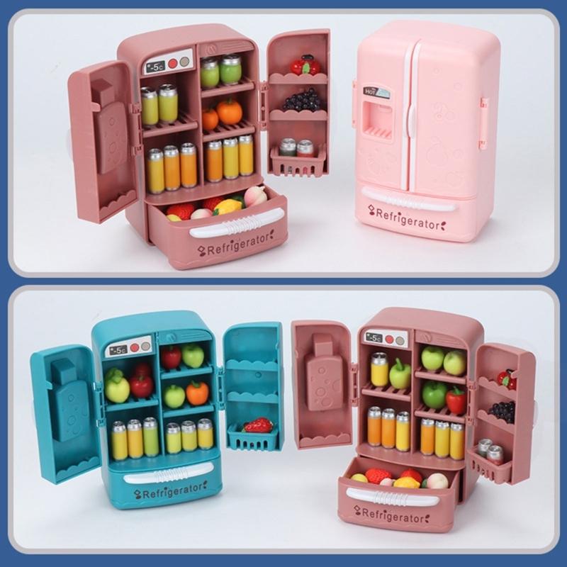 Tiny Simulation Refrigerator For Doll house collector Safe Friendly ABS Construction Enhances Pretend Play Scenarios